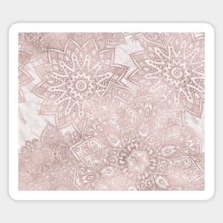 Rose gold mandala bouquet over marble Sticker